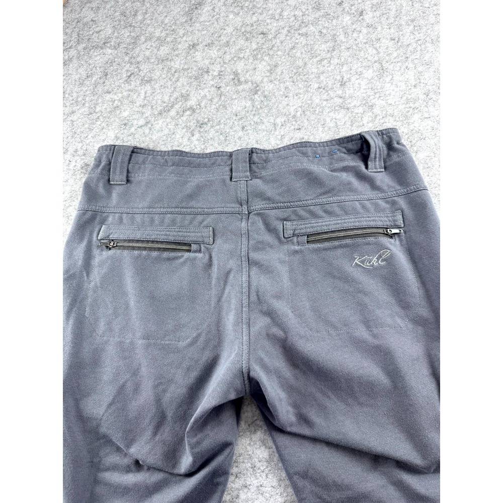 KUHL Cargo Pants Women's 8 Gray Zip-Slash Pockets Mid Rise Straight Leg Workwear - Picture 11 of 14